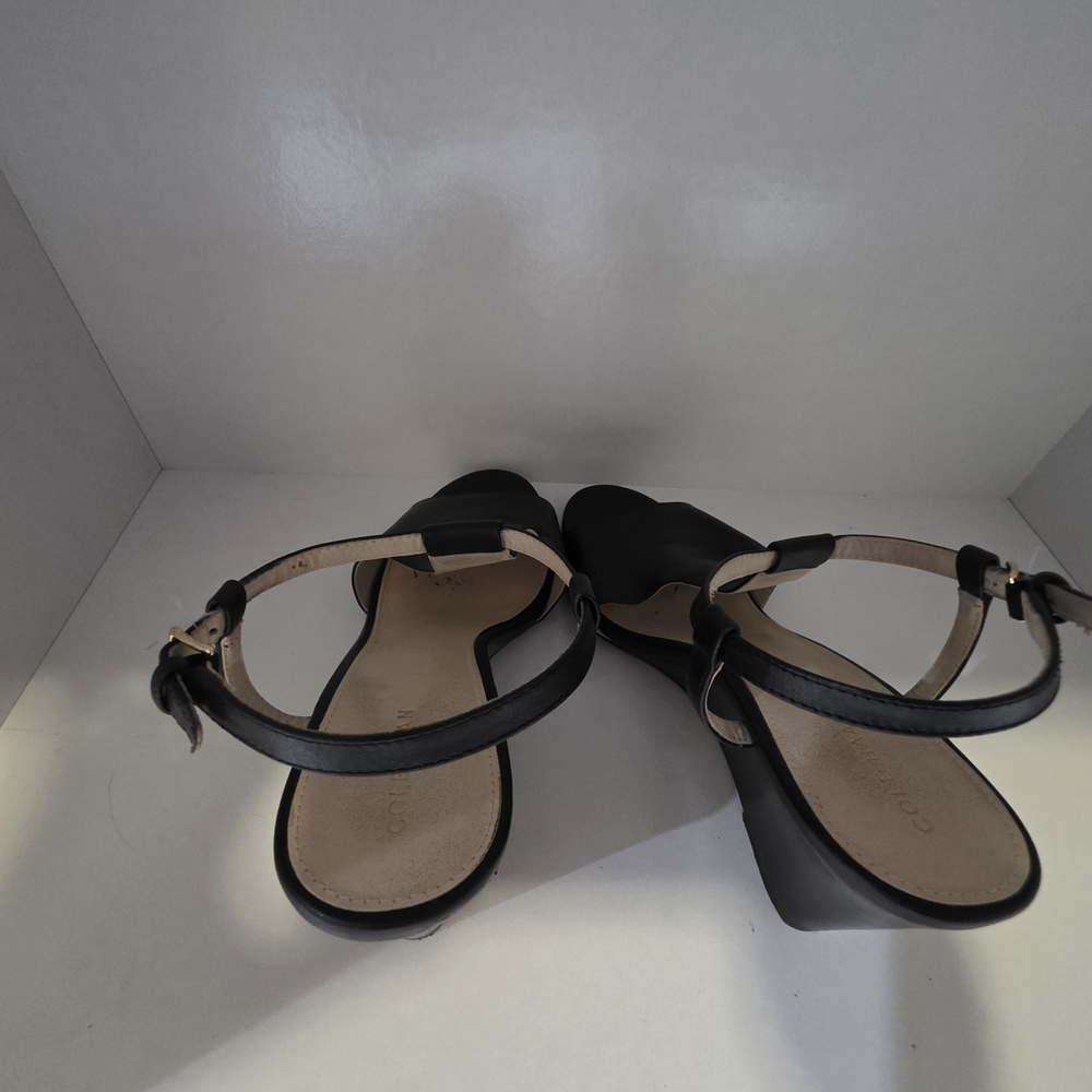 Cole Haan Leather Black Wedge Sandals - Picture 7 of 7